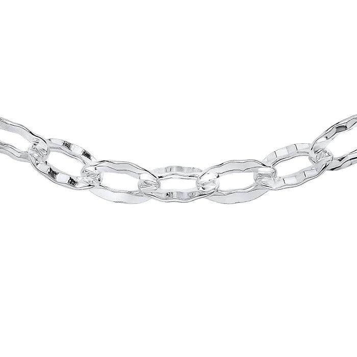 SILVER 18" TEXTURED ANCHOR LINK CHAIN