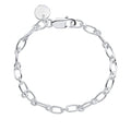 SILVER PLAIN POL 1&1 OVAL FIGARO BRACELET