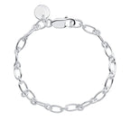 SILVER PLAIN POL 1&1 OVAL FIGARO BRACELET