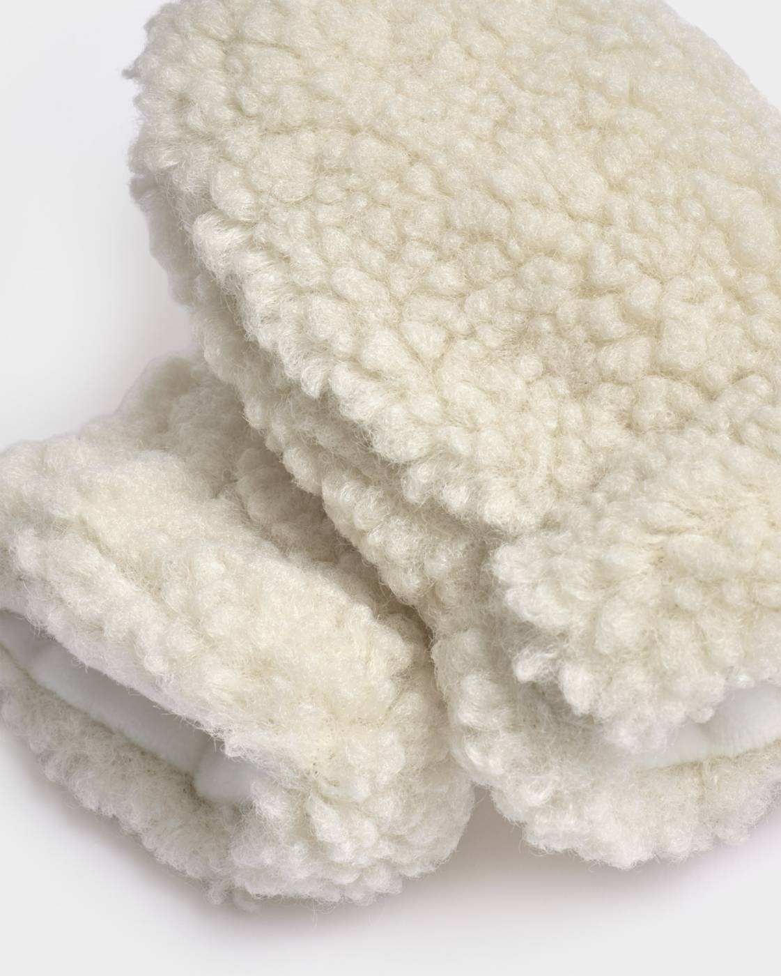 OFF WHITE BORG BABY HAT & MITTENS by KATIE LOXTON