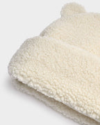 OFF WHITE BORG BABY HAT & MITTENS by KATIE LOXTON