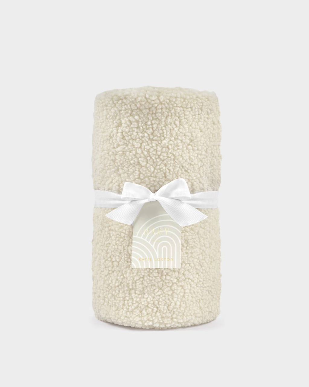 OFF WHT BORG BABY BLANKET bY KATIE LOXTON