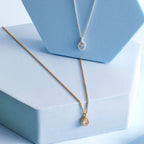 SILV RHODIUM CZ TEARDROP PENDANT & FINE TRACE CHAIN
