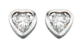 SILVER HEART CLR CZ RUBSET STUD ER