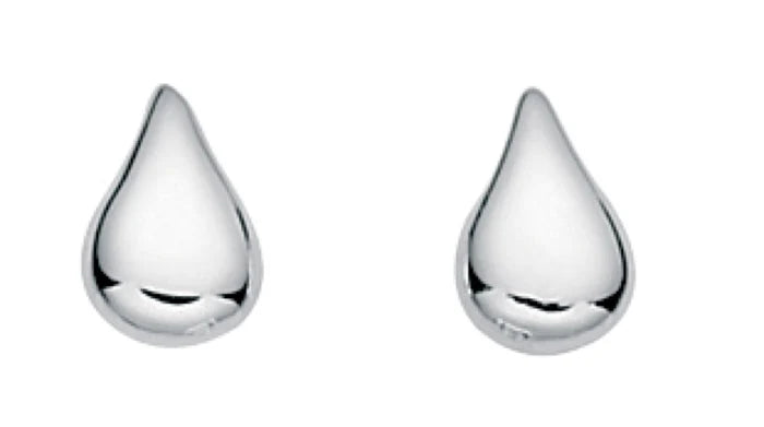 SILVER SMALL TEAR DROP STUD EARRING