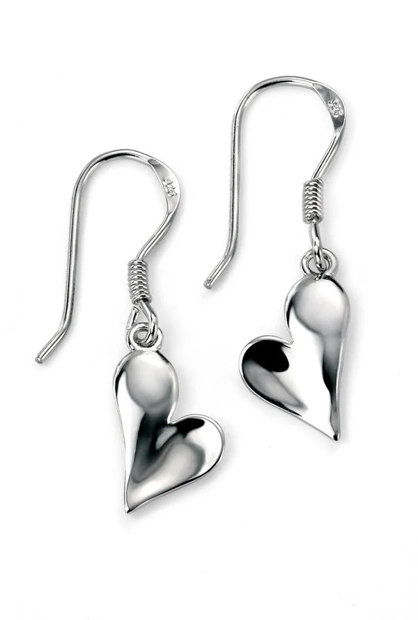 SILVER HEART HOOK DROP EARRING