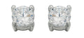 SILVER RND CLR CZ 4 CLAW STUD EARRINGS