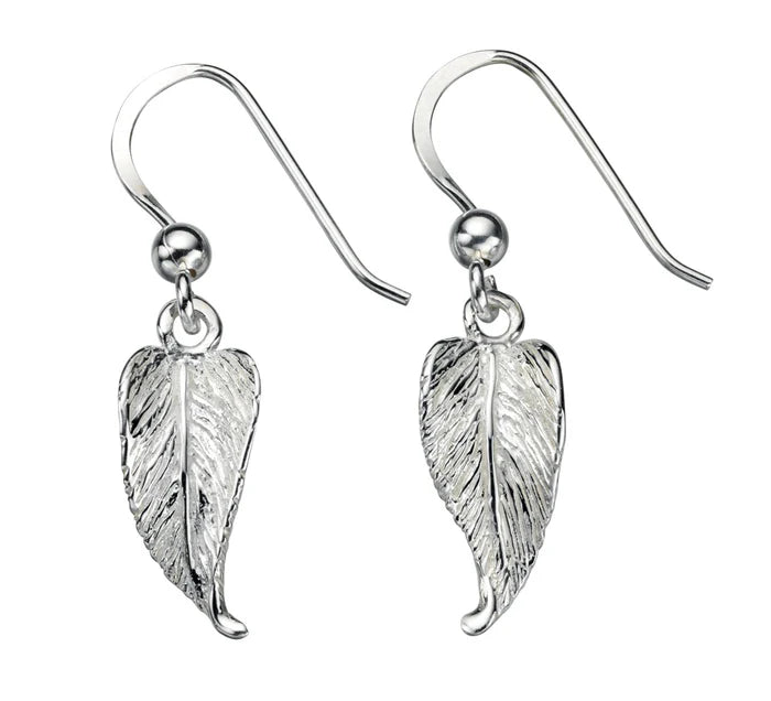 SILVER LEAF DROP EARRINGS