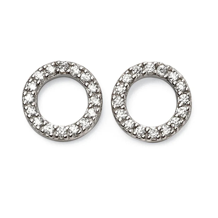 CORE | SILVER CLR CZ PAVE OPEN CIRCLE EARRING