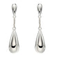 SILVER DOUBLE TEARDROP CHAIN DROP EARRINGS