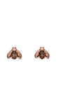 SILVER RGP SMOKEY QTZ BEE STUD EARRINGS