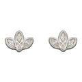 SILVER LEAF CZ STUD EARRING