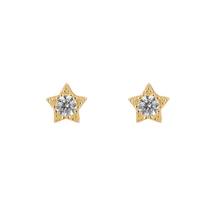 SILVER GP STAR CZ CLAW STUD EARRING