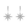 SILVER CZ SET STAR DROP EARRINGS