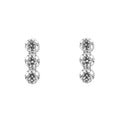 SILVER CZ TRI SML DANGLE STUD EARRINGS