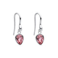 SILVER PNK CZ PENDELOQUE RS DROP HOOK WIRE EARRINGS