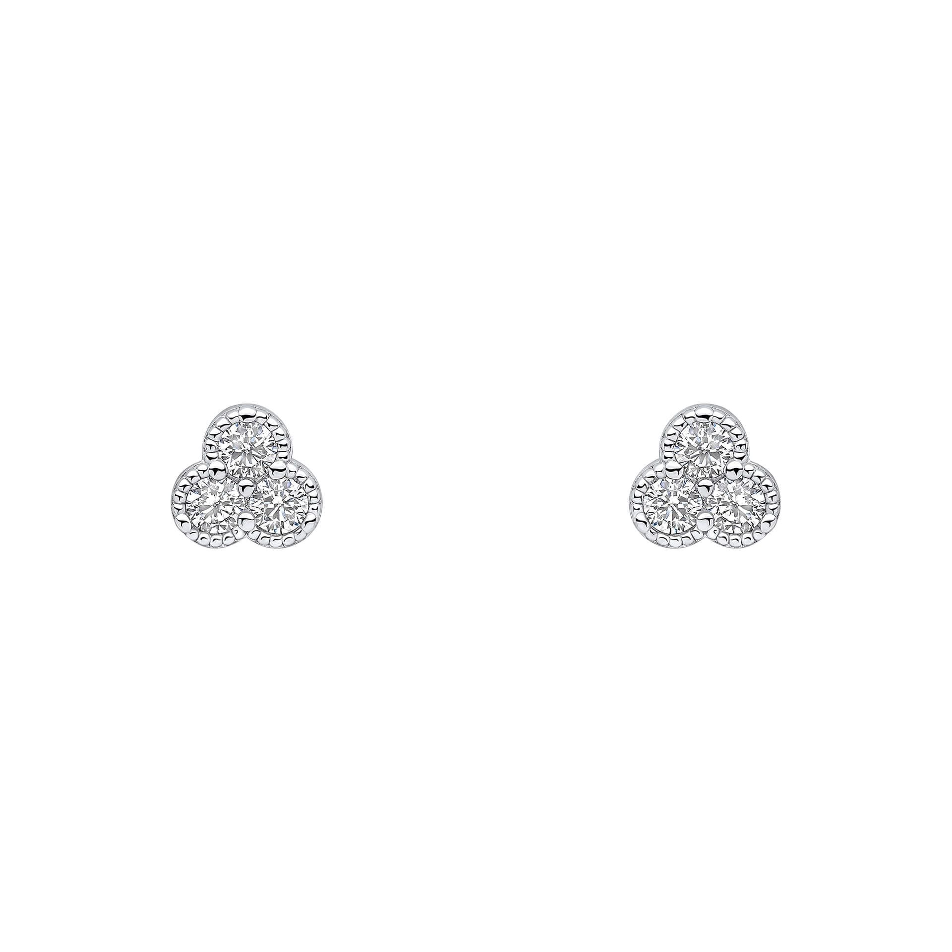 SILVER 3 RND TRI SHPE CZ SET STUD ER