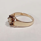9YG 2.0G 8 GARNET & RND OPAL CLUSTER RING N | PRE OWNED