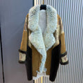 Vintage Suede & Faux Fur Coat in Mustard