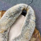 Vintage Suede & Faux Fur Coat in Mustard