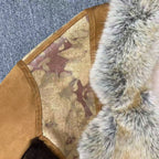 Vintage Suede & Faux Fur Coat in Mustard