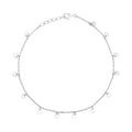 LDS SILVER 10" TRACE DISC DANGLE ANKLET