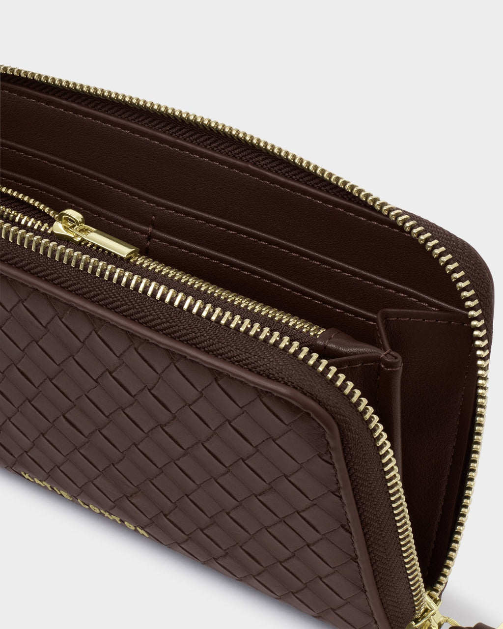 NOVA CHOCOLATE WOVEN TEXTURE LARGE PURSE by Katie Loxton