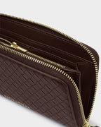 NOVA CHOCOLATE WOVEN TEXTURE LARGE PURSE by Katie Loxton