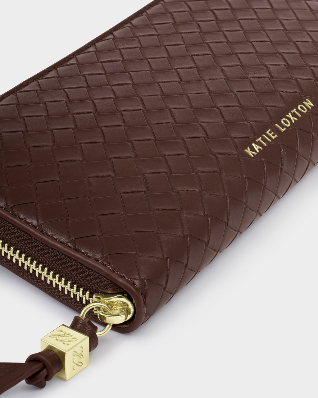 NOVA CHOCOLATE WOVEN TEXTURE LARGE PURSE by Katie Loxton