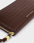 NOVA CHOCOLATE WOVEN TEXTURE LARGE PURSE by Katie Loxton