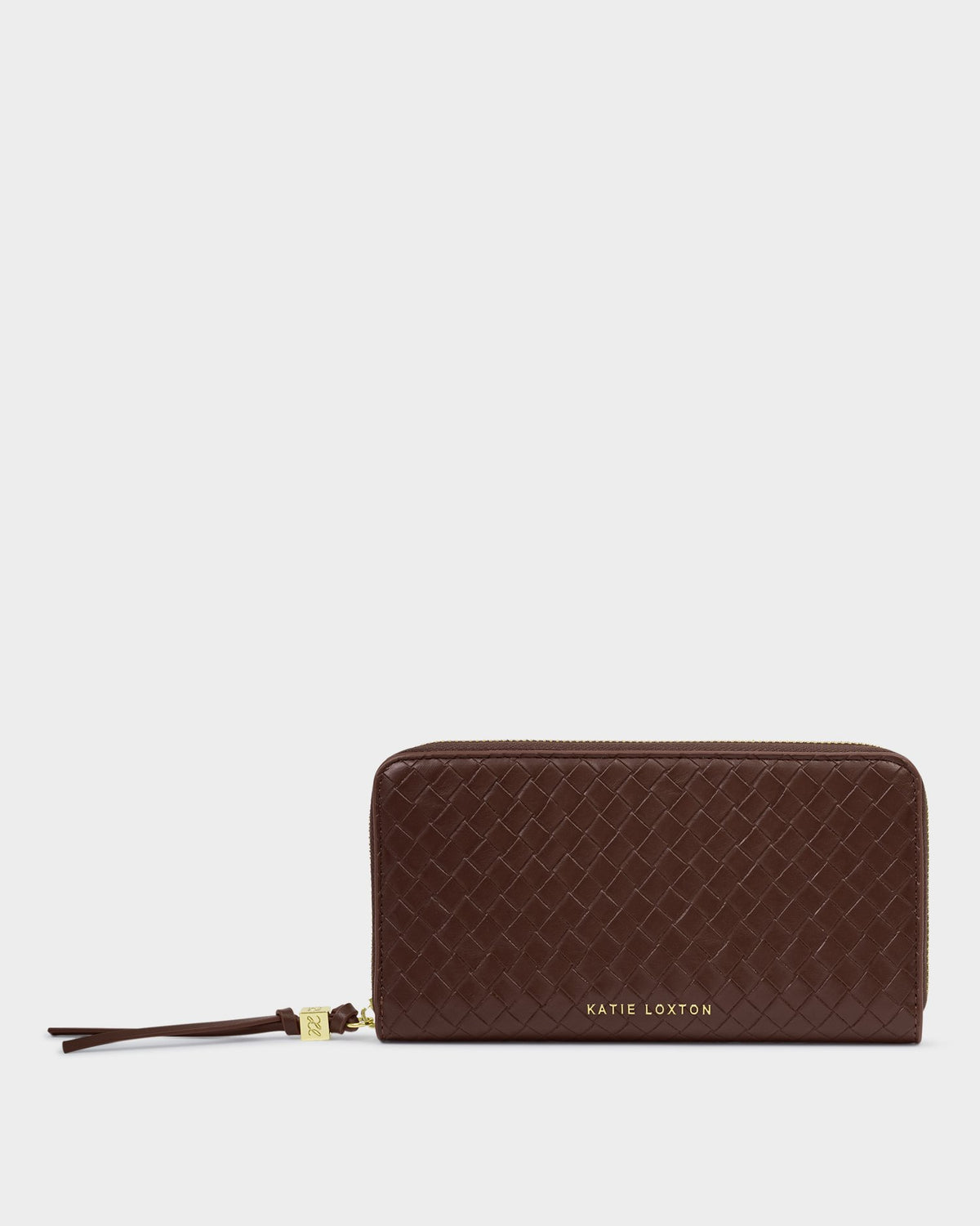 NOVA CHOCOLATE WOVEN TEXTURE LARGE PURSE by Katie Loxton