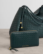 NOVA TEAL WOVEN TEXTURE LARGE PURSE by Katie Loxton