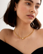 ALLURE HEART CURB CHAIN GP NECKLET by KATIE LOXTON