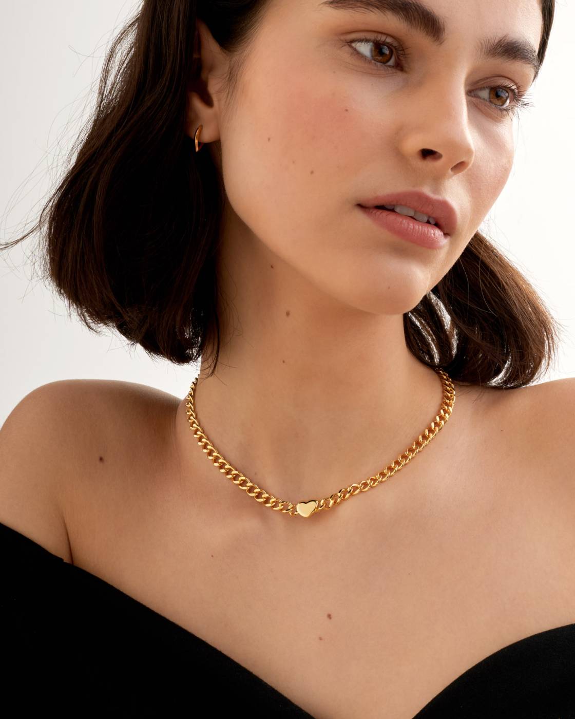 ALLURE HEART CURB CHAIN GP NECKLET by KATIE LOXTON