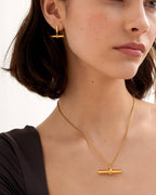 THEMIS LARGE T BAR GP NECKLET by KATIE LOXTON