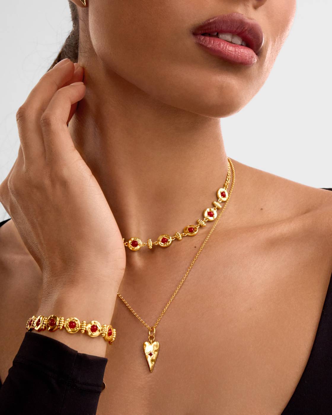 ROUGE NOIR LINK GP BRACELET by KATIE LOXTON