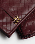CHERRY WOVEN FAUX LEATHER GLOVES BOXED by KATIE LOXTON