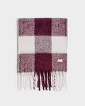 CHERRY CHECKED TASSLE WINTER SCARF
