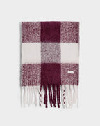 CHERRY CHECKED TASSLE WINTER SCARF