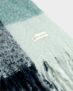 GREEN & GREY CHECKED TASSLE WINTER SCARF