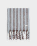 BLUE & BROWN STRIPED TASSLE WINTER SCARF by Katie loxton