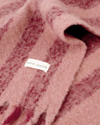 PINK & CHERRY STRIPED TASSLE WINTER SCARF