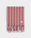 PINK & CHERRY STRIPED TASSLE WINTER SCARF
