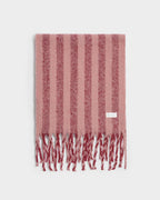 PINK & CHERRY STRIPED TASSLE WINTER SCARF