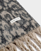 LEOPARD TAUPE & CHOCOLATE TASSLE WINTER SCARF