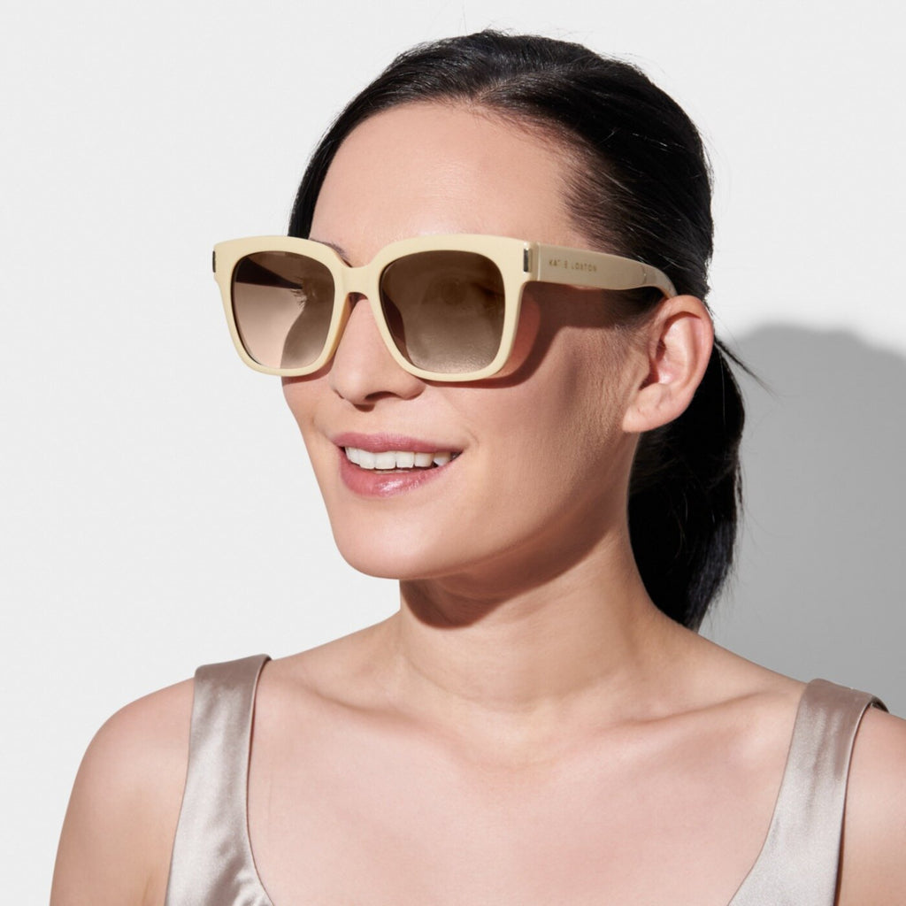 SUNGLASSES | NUDE SQUARE FRAME BROWN LENS ROMA by Katie Loxton