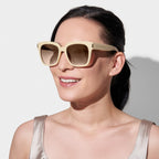 SUNGLASSES | NUDE SQUARE FRAME BROWN LENS ROMA by Katie Loxton