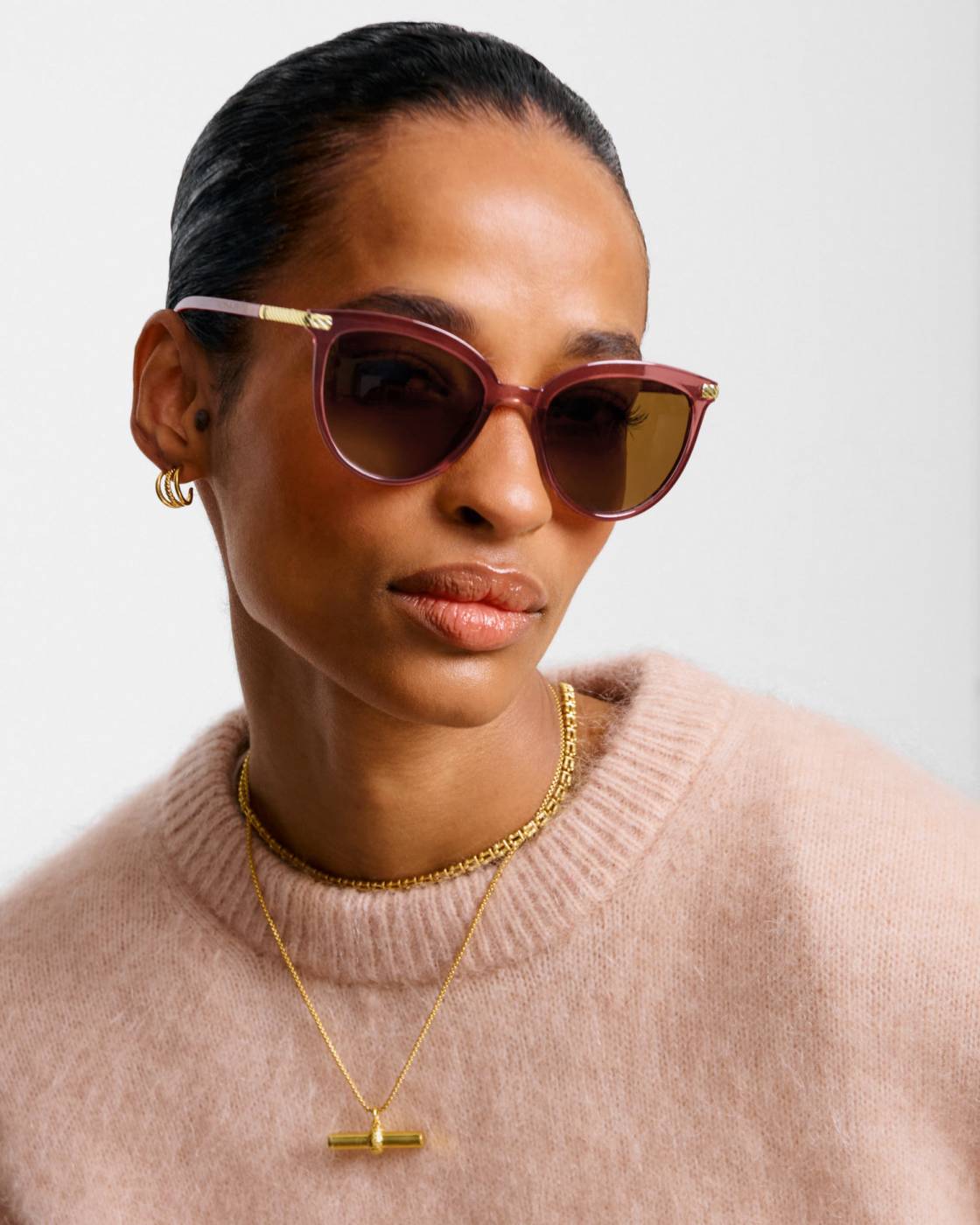 CHERRY FRAME RAVELLO ROUND SUNGLASSES by KATIE LOXTON