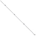LDS SILVER 10" ROPE 3 BEAD ANKLET
