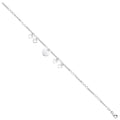 LDS SILV 10" FANCY HEART ANKLET